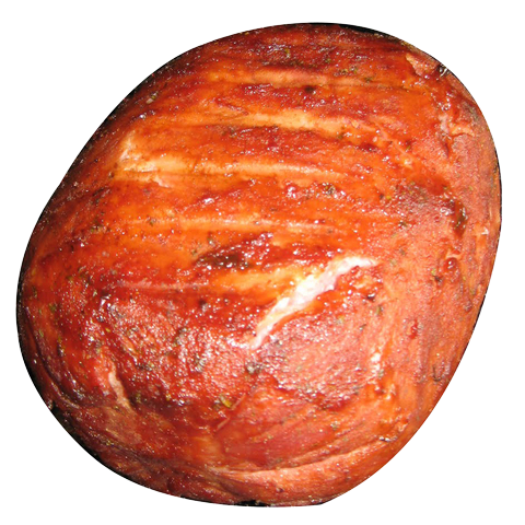 TGM BBQ Ham (บาร์บีคิวแฮม) Boneless presents tender seasoned chicken meat with smoky barbecue flavors ideal for versatile meal preparations.