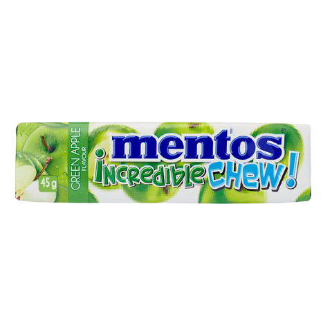 Mentos Incredible Chew Green Apple Flavour Candy 45g.