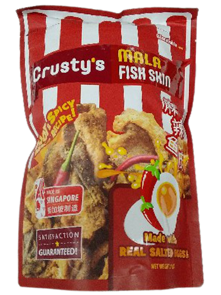Crusty Salted Egg Mala Fish Skin 100g - Villa Market