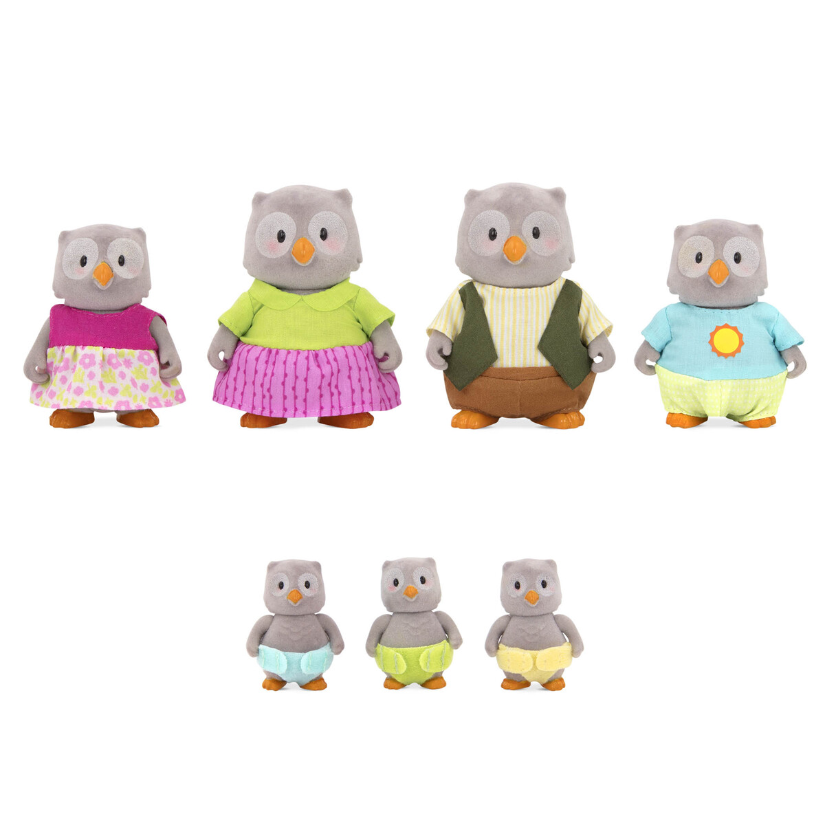 WOODZEEZ-WZ6576Z เซ็ตตุ๊กตานกฮูกครอบครัวใหญ่