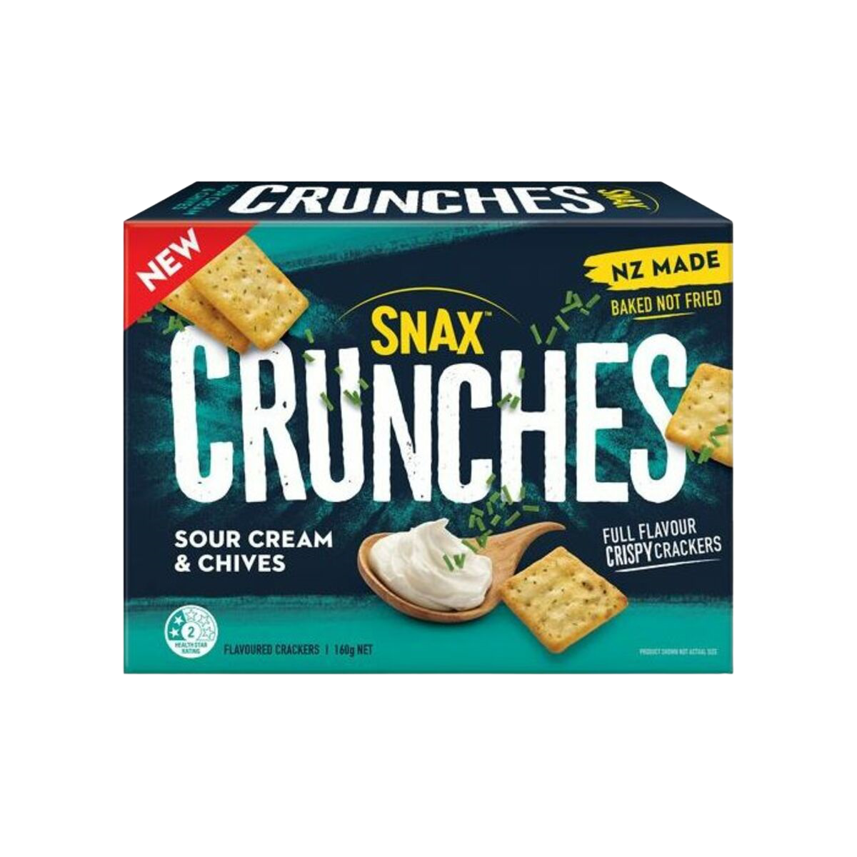 Snax Crunches Sour Cream & Chives Crackers 160g Villa Market