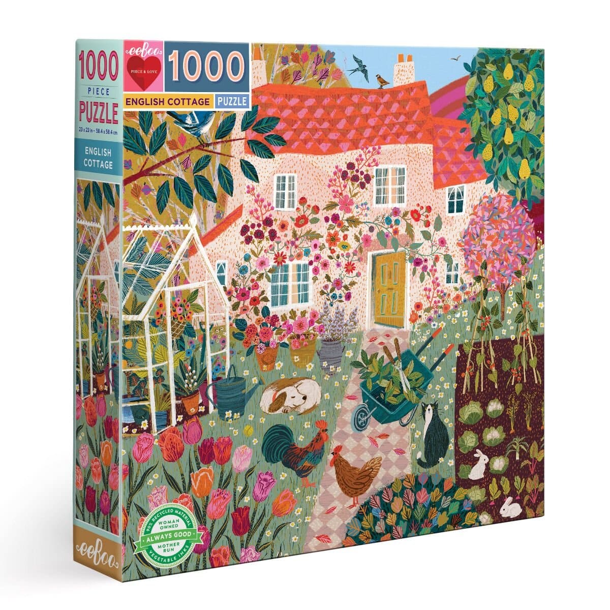 EEBOO-จิ๊กซอว์รูปบ้านชนบทอังกฤษแบบ 1000 ชิ้น