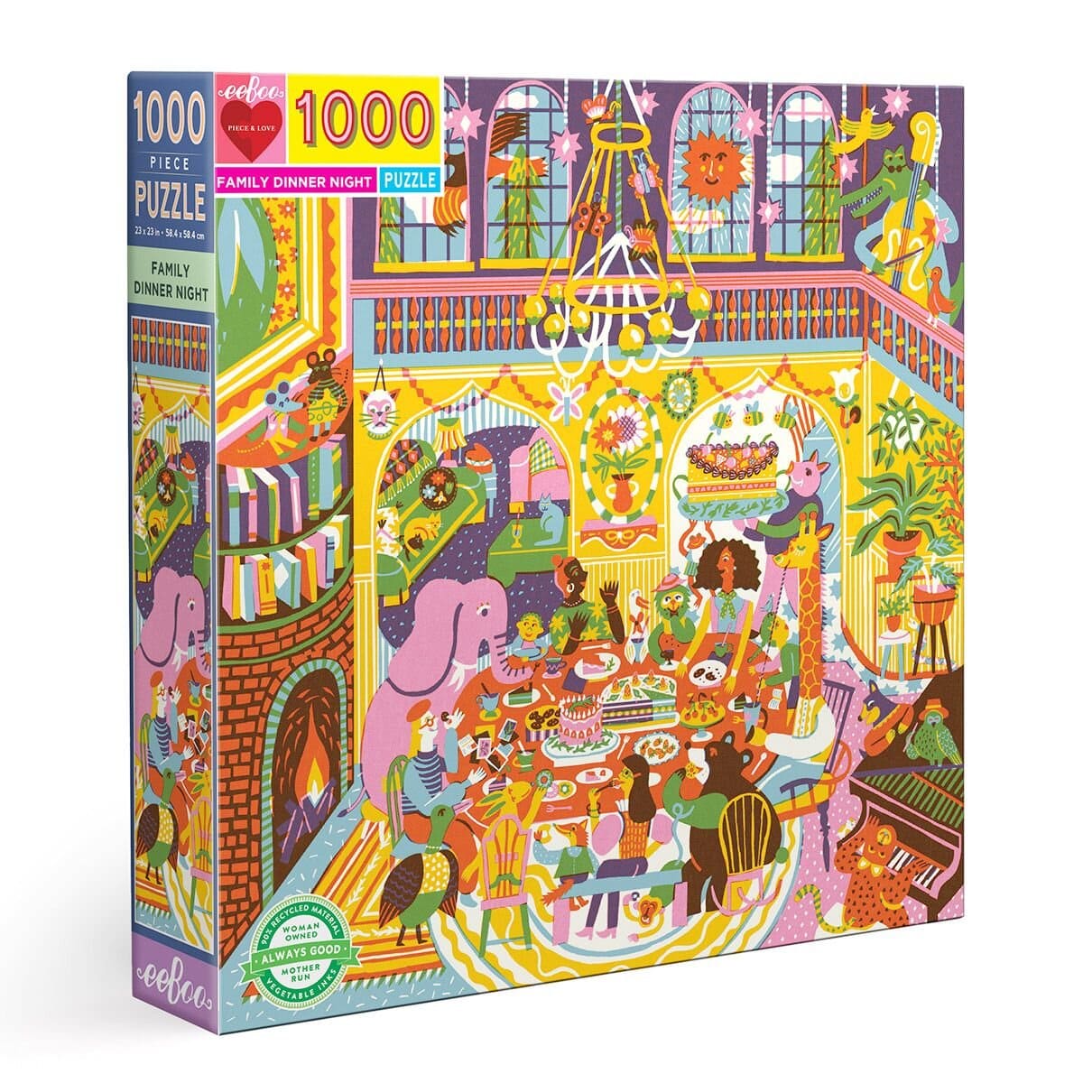 EEBOO-จิ๊กซอว์รูปรับประทานอาหารค่ำในครอบครัว1000