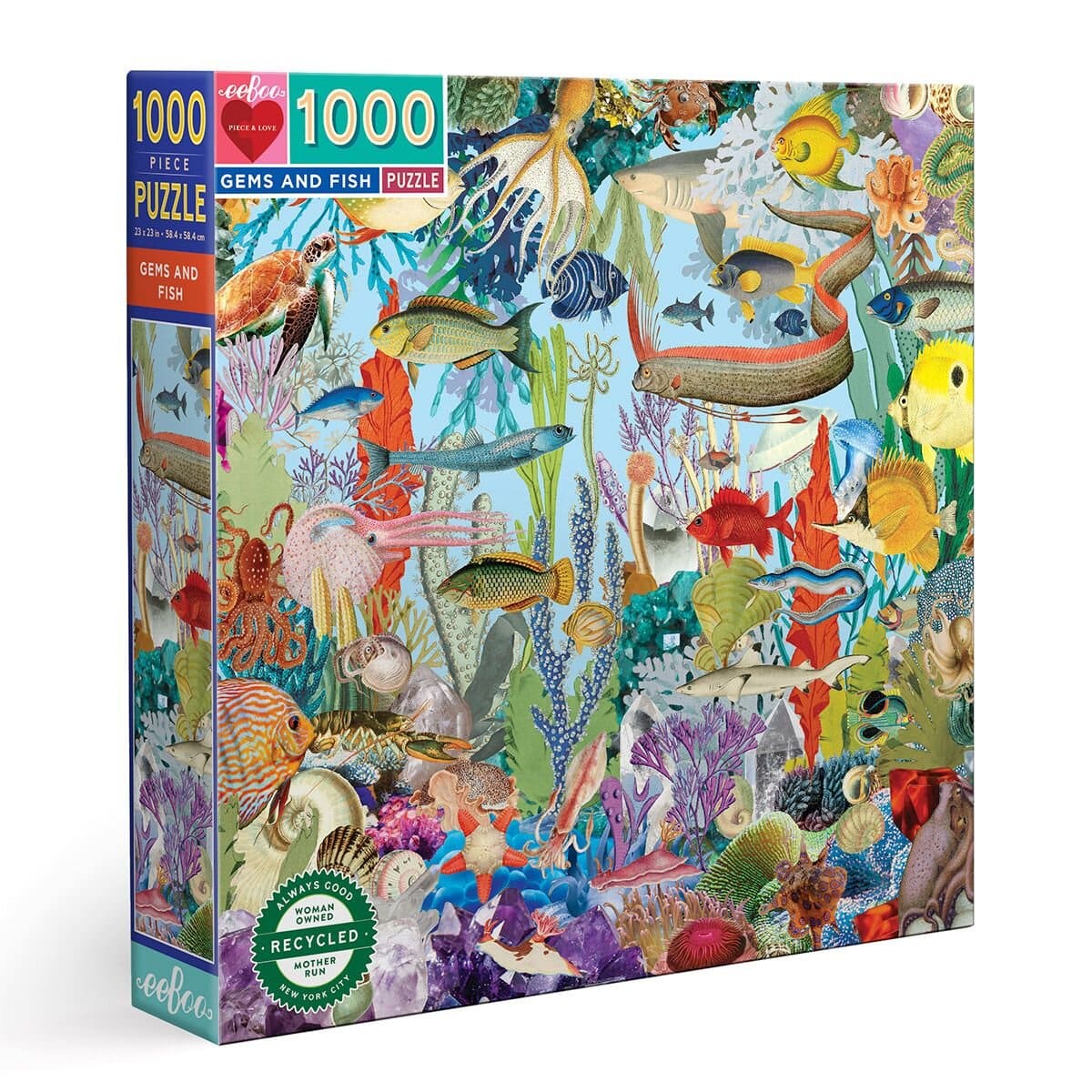EEBOO-จิ๊กซอว์รูปปะการังและปลาใต้ท้องทะเลแบบ 1000