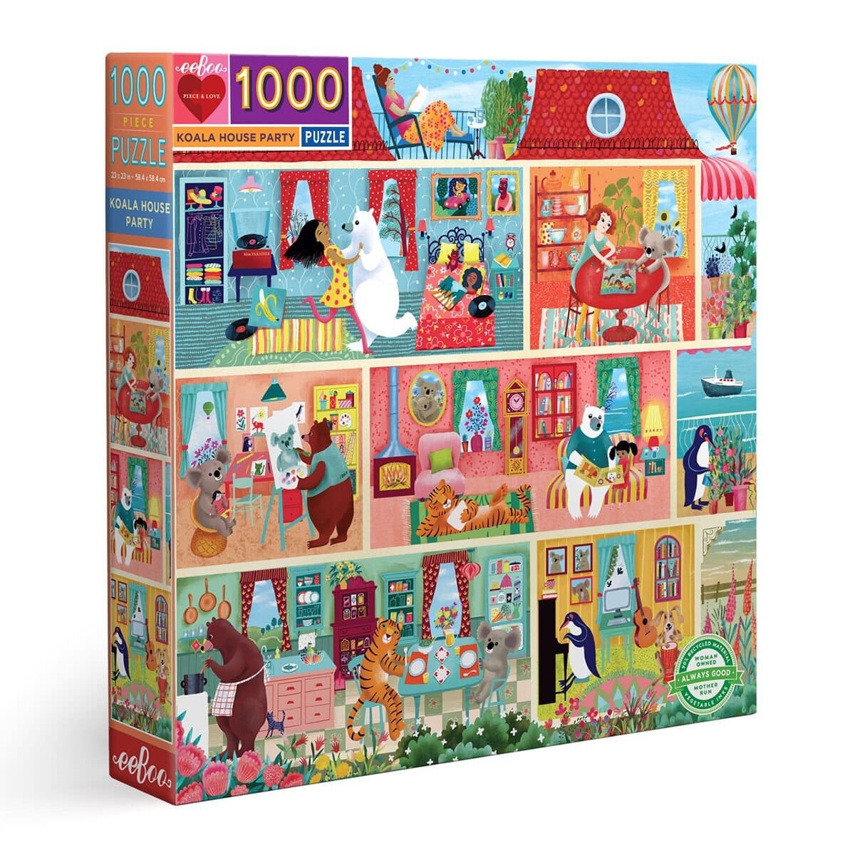 EEBOO-จิ๊กซอว์รูปบ้านโคอะล่าแบบ 1000 ชิ้น